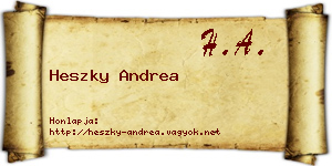 Heszky Andrea névjegykártya